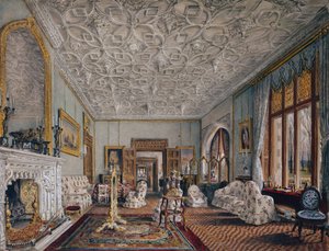 Tegnestue i gotisk stil, ca. 1850 (akvarel) af Thomas Mann Baynes