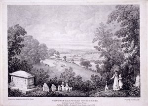 Generel udsigt over Hampstead, London. 1822 af Thomas Mann Baynes