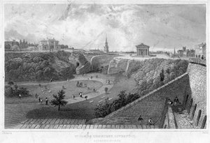 St James Cemetery, Liverpool, mod nord, 1800-tallet. af Thomas Mann Baynes