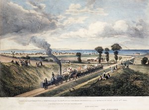 Udsigt over Canterbury og Whitstable Railway fra Church Street, taget på åbningsdagen den 3. maj 1830, ca. 1830