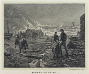 Udsætning af redningsbåden (gravering)