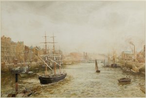 The Quayside, Newcastle (akvarel på papir)