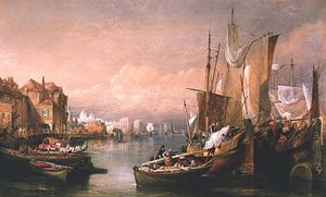Themsen ved Greenwich af Thomas Miles Richardson