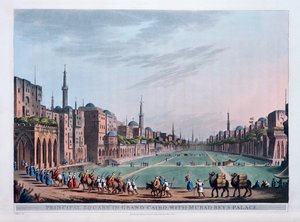 Hovedpladsen i Grand Cairo med Murad Beys-paladset, 1801 af Thomas Milton