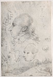 Studier af Heads verso, ca. 1820