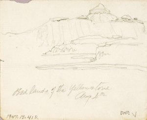 Det dårlige land i Yellowstone af Thomas Moran