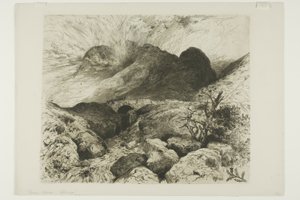 Bro i passet Glencoe, Skotland af Thomas Moran
