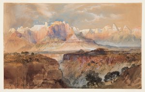 Cliffs of the Rio Virgin, South Utah af Thomas Moran