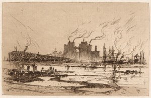Communipaw, N.J. af Thomas Moran