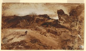 Tegning, I ørkenen, Arizona, 1878 af Thomas Moran