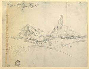 Tegning, firbenhoved, Colorado af Thomas Moran