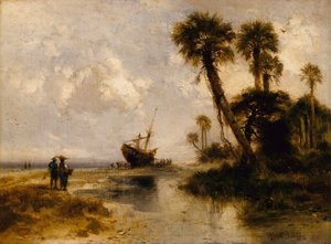 Fort George Island, Florida af Thomas Moran