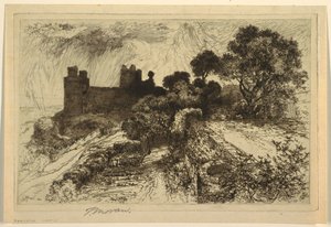 Harlech Castle, North Wales af Thomas Moran