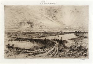 Hook Pond og den gamle bro af Thomas Moran