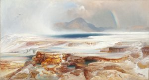 Yellowstones varme kilder af Thomas Moran