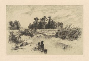 I Newark Meadows af Thomas Moran