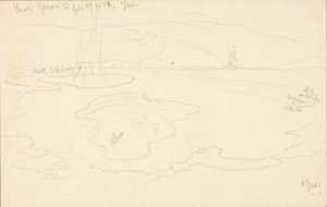 Lower Geyser Basin af Thomas Moran