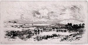 Montauk Ponds, Long Island af Thomas Moran