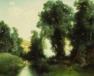 The Bathing Hole, Cuernavaca, Mexico, 1913 af Thomas Moran