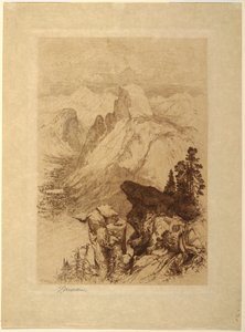 South Dome, Yosemite Valley af Thomas Moran