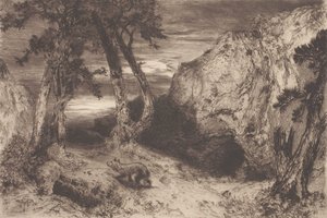 Tusmørke i Arizona af Thomas Moran