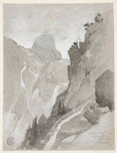 Vernal Falls, Yosemite af Thomas Moran