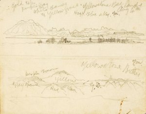 Yellowstone Bad Lands (og) Yellowstone Buttes af Thomas Moran