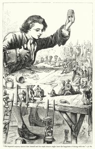 Illustration til Gullivers rejser af Jonathan Swift (gravering) af Thomas Morten