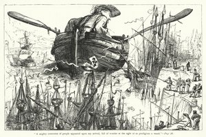 Illustration til Gullivers rejser af Jonathan Swift (gravering) af Thomas Morten