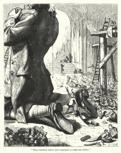Illustration til Gullivers rejser af Jonathan Swift (gravering) af Thomas Morten