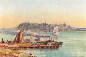 Quebec, fra Point Levis (farvelitografi) af Thomas Mower Martin