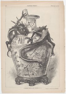 Et diplomatisk (kinesisk) design præsenteret for U.S. af Thomas Nast