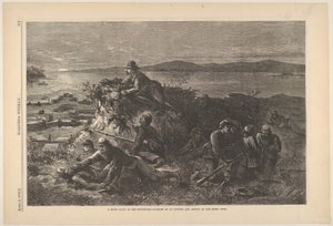 A Night Scout in the Southwest - Surprise of an Outpost, and Survey of the Rebel ..., 4. april 1863. af Thomas Nast