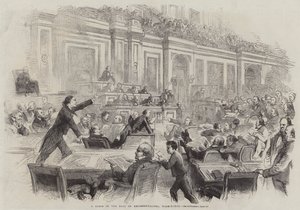 En scene i Repræsentanternes Hall, Washington af Thomas Nast