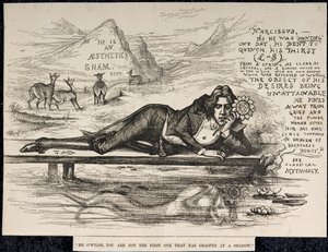 Oscar Wilde som Narcissus (med en inskription) (gravering)