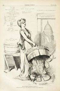 Dette kar har ingen bund at stå på, 1875 (trægravering) af Thomas Nast