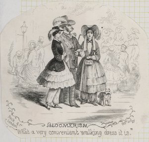 Victoriansk damemode: bloomers (gravering)