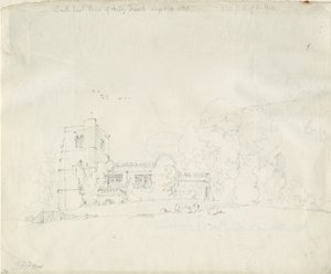 Arley Church: blyantstegning, 4. september 1837 af Thomas Peploe Wood