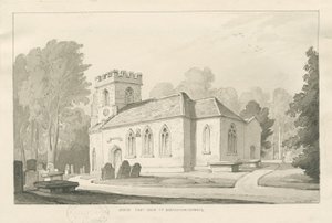 Barlaston Church: pen and wash drawing, 1838dani af Thomas Peploe Wood