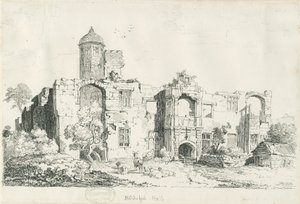Biddulph Hall (gammel): pen- og blæktegning af Thomas Peploe Wood