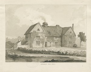 Charnes Hall: sepia tegning af Thomas Peploe Wood