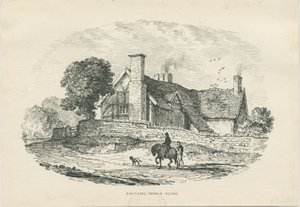 Chatcull Manor House: pen- og blæktegning (vignetteret) af Thomas Peploe Wood