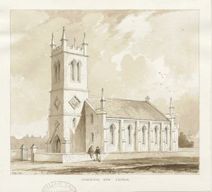 Cobridge Church: pen og vask tegning