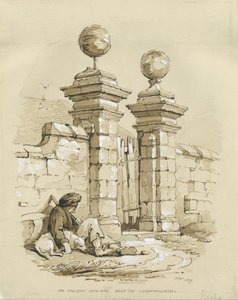 Colwich - Ancient Gateway at Bank Top: sepia-tegning