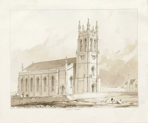 Coseley Church: sepia wash drawing, nd [1841] dani af Thomas Peploe Wood