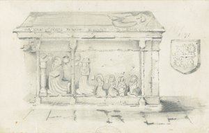 Eccleshall Church - Tomb of Bishop Bentham: pencil drawing, nd [1817-1845] dani af Thomas Peploe Wood