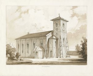 Ettingshall Church: sepia wash drawing, 1841dani