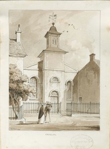 Fazeley Chapel: pen og vask tegning af Thomas Peploe Wood