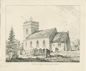 Fradswell Church: pen- og blæktegning af Thomas Peploe Wood