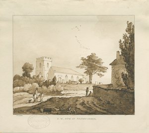 Fulford Church: sepia tegning af Thomas Peploe Wood